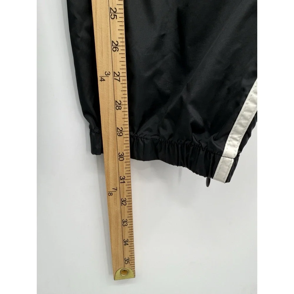 Adidas Team Vintage Y2K Wind Pants Mens M Black Lined Track Jogger 3 Stripe